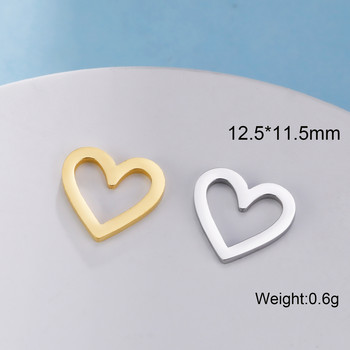 EUEAVAN 5 τμχ Hollow Heart Charms μενταγιόν από ανοξείδωτο ατσάλι για βραχιόλι κολιέ Είδη κατασκευής κοσμημάτων Χονδρική πώληση DIY δώρα