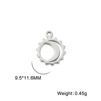 EUEAVAN 5tk Pisikesed võluvad roostevabast terasest amuletid ehete valmistamiseks päikesepentakli südamega kuuripatsiga meisterdatud kaelakee käevõrud