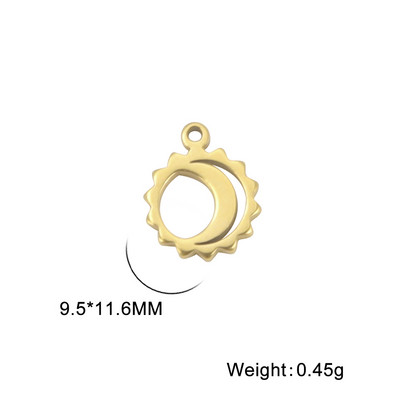 EUEAVAN 5tk Pisikesed võluvad roostevabast terasest amuletid ehete valmistamiseks päikesepentakli südamega kuuripatsiga meisterdatud kaelakee käevõrud