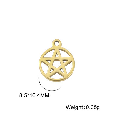 EUEAVAN 5tk Pisikesed võluvad roostevabast terasest amuletid ehete valmistamiseks päikesepentakli südamega kuuripatsiga meisterdatud kaelakee käevõrud