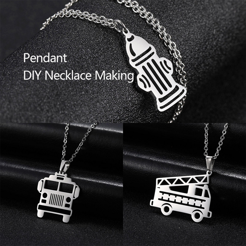 Eueavan 5vnt./stal. Gaisrinis hidrantas Automobilių ugniagesių sunkvežimių pakabukai nerūdijančio plieno pakabukai karolių papuošalų kūrimas dovanos vyrams didmeninė prekyba