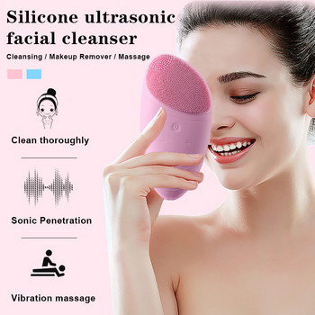 5V / 0,5A Electric Face Washer Silicone Facial Cleaner Masager Pores Cleasing Skin Care 125x58x28mm Εργαλείο περιποίησης δέρματος EK-Νέο