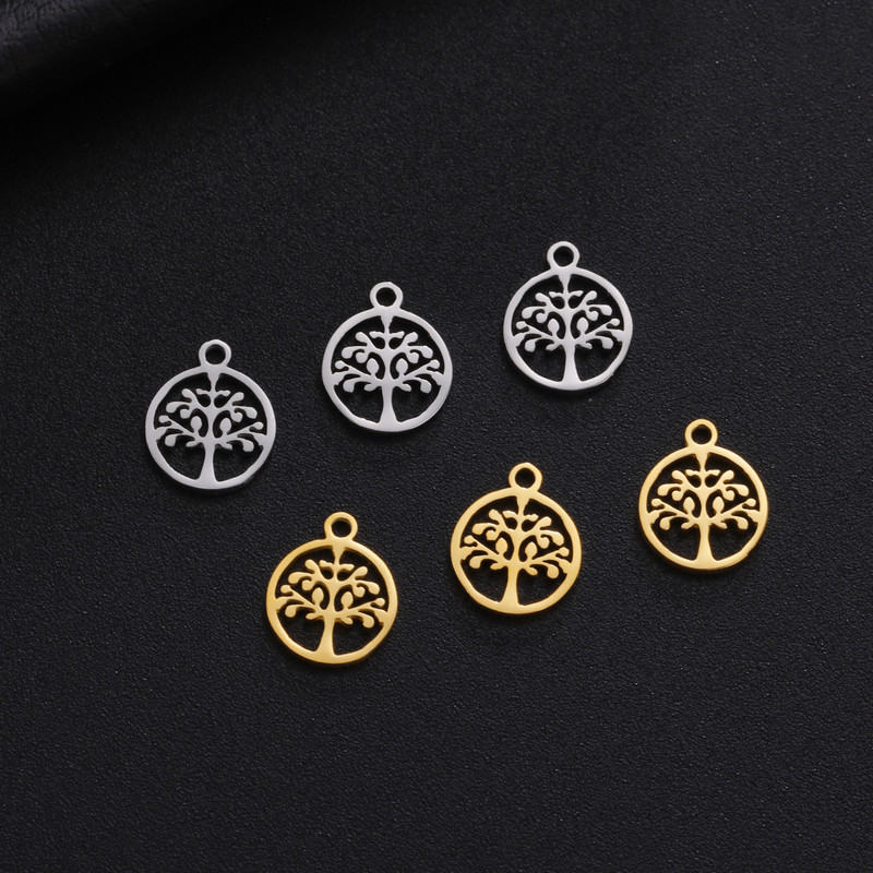 EUEAVAN 5tk Elupuu võlusid roostevabast terasest ehete valmistamise hulgitarvikute DIY kaelakee käevõrud kingitused