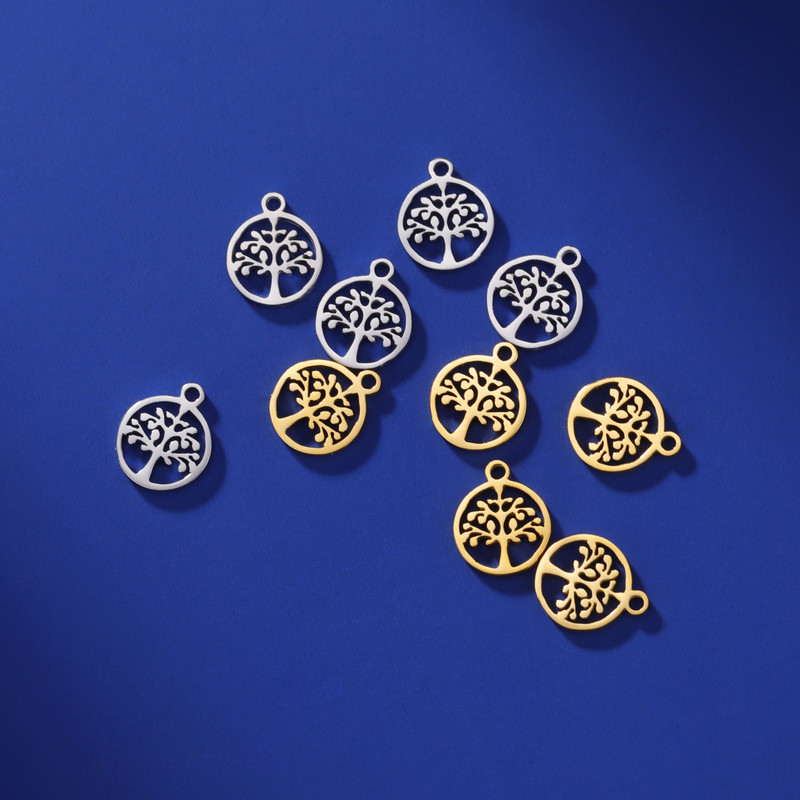 EUEAVAN 5tk Elupuu võlusid roostevabast terasest ehete valmistamise hulgitarvikute DIY kaelakee käevõrud kingitused