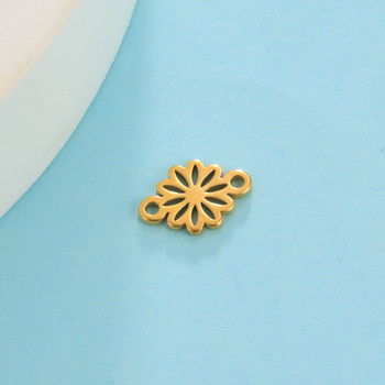 EUEAVAN 5 τμχ Tiny Flower Charms Κρεμαστό με γούρι από ανοξείδωτο ατσάλι για κοσμήματα κατασκευής DIY κολιέ αξεσουάρ βραχιολιών Χονδρική