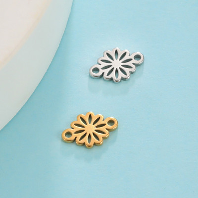 EUEAVAN 5 τμχ Tiny Flower Charms Κρεμαστό με γούρι από ανοξείδωτο ατσάλι για κοσμήματα κατασκευής DIY κολιέ αξεσουάρ βραχιολιών Χονδρική