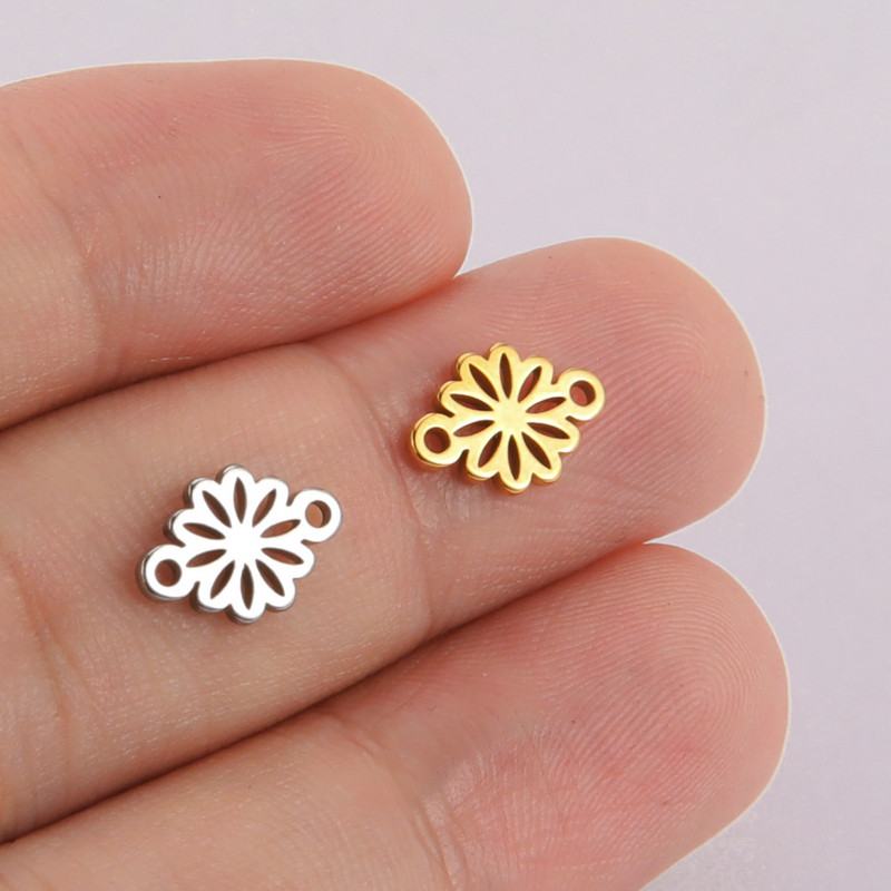 EUEAVAN 5 ks drobných kvetinových príveskov z nehrdzavejúcej ocele s príveskom na výrobu šperkov DIY náhrdelník náramok príslušenstvo veľkoobchod
