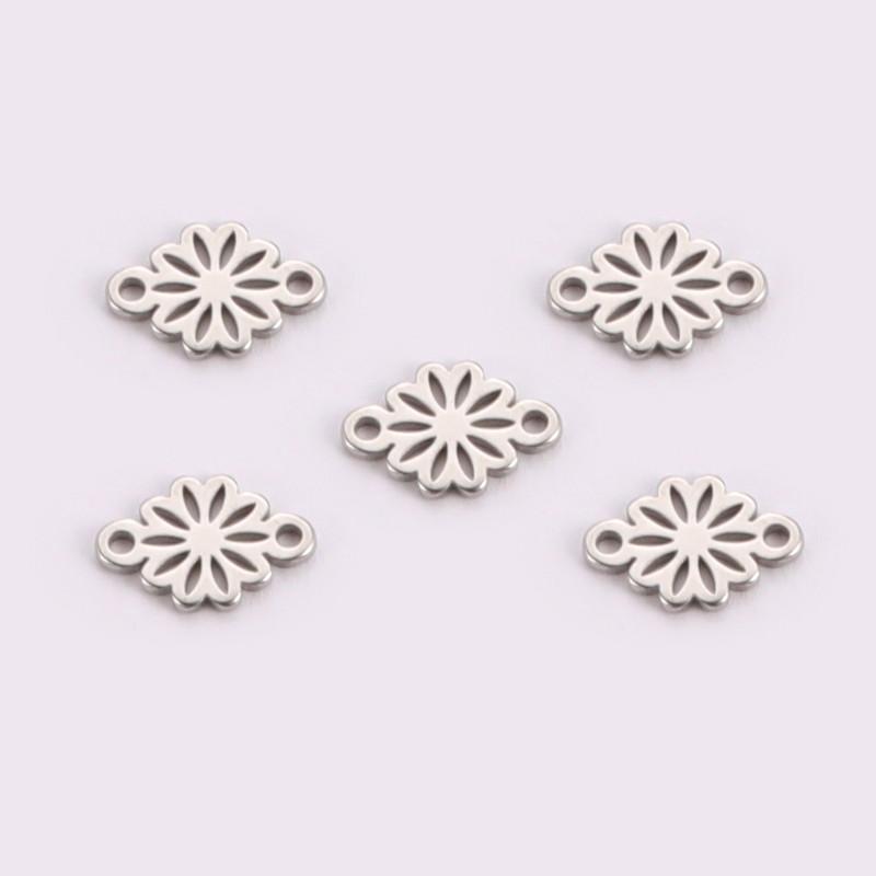 EUEAVAN 5 ks drobných kvetinových príveskov z nehrdzavejúcej ocele s príveskom na výrobu šperkov DIY náhrdelník náramok príslušenstvo veľkoobchod