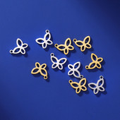 EUEAVAN 5 τμχ Γούρια πεταλούδας από ανοξείδωτο ατσάλι για βραχιόλια κολιέ κατασκευής κοσμημάτων Χονδρική πώληση DIY μενταγιόν