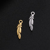 EUEAVAN 5 τμχ Γούρια από φτερά από ανοξείδωτο ατσάλι για κοσμήματα κατασκευής κολιέ βραχιόλια σκουλαρίκια DIY κρεμαστό κόσμημα προμήθειες χονδρικής δώρα