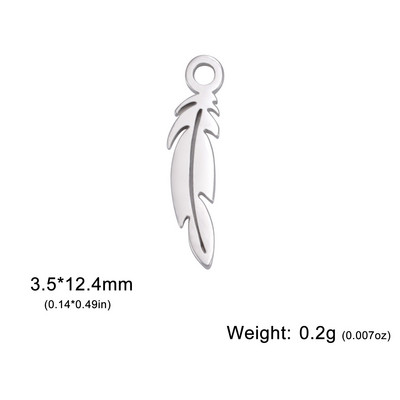 EUEAVAN 5 τμχ Γούρια από φτερά από ανοξείδωτο ατσάλι για κοσμήματα κατασκευής κολιέ βραχιόλια σκουλαρίκια DIY κρεμαστό κόσμημα προμήθειες χονδρικής δώρα