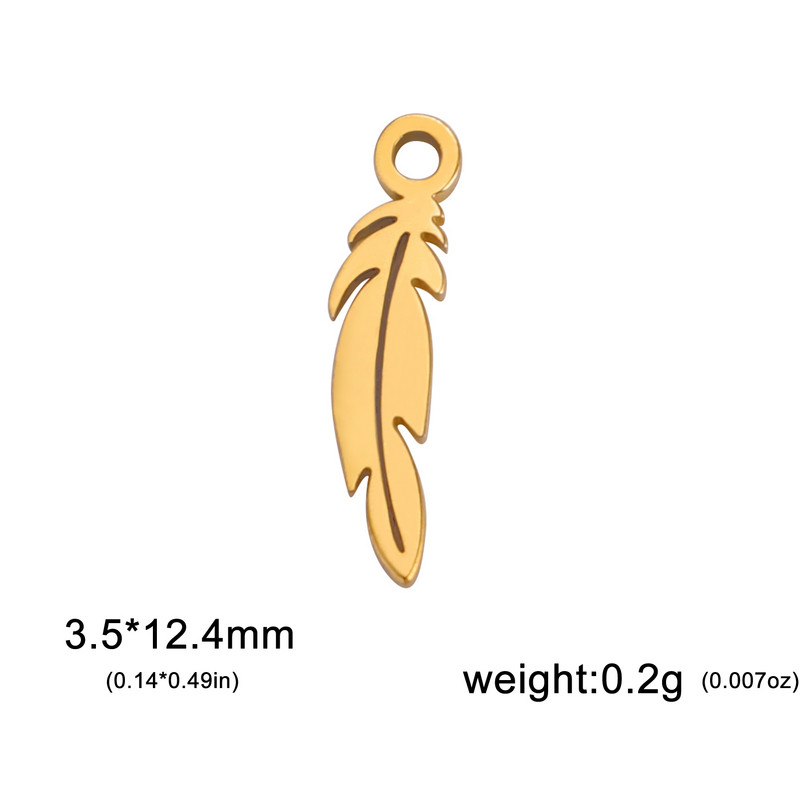 EUEAVAN 5 τμχ Γούρια από φτερά από ανοξείδωτο ατσάλι για κοσμήματα κατασκευής κολιέ βραχιόλια σκουλαρίκια DIY κρεμαστό κόσμημα προμήθειες χονδρικής δώρα