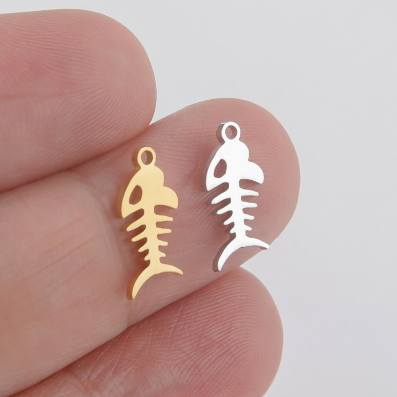 EUEAVAN 5kom privjesci od nehrđajućeg čelika privjesak riblja kost za ogrlicu narukvica Izrada nakita DIY nalazi pribor Veleprodaja