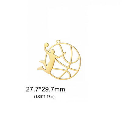 EUEAVAN 5 τμχ Γούρια από ανοξείδωτο ατσάλι μπάσκετ για κοσμήματα Γυναικεία ανδρικά αθλητικά κολιέ DIY Κρεμαστό προμήθειες Χονδρική