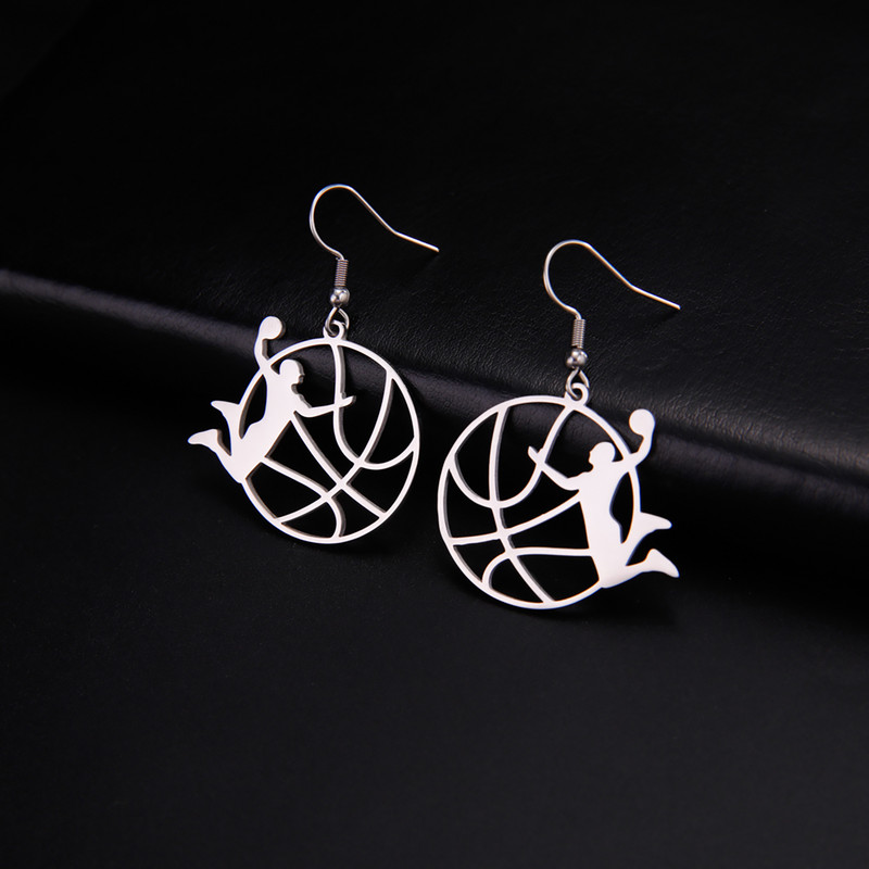 EUEAVAN 5 τμχ Γούρια από ανοξείδωτο ατσάλι μπάσκετ για κοσμήματα Γυναικεία ανδρικά αθλητικά κολιέ DIY Κρεμαστό προμήθειες Χονδρική