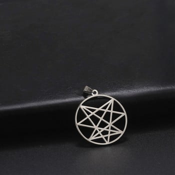 EUEAVAN 5 τμχ Enneagram από ανοξείδωτο ατσάλι Charms Nine Angles Satanic κρυφό μενταγιόν για κοσμήματα κολιέ Making Amuet Magic Charms