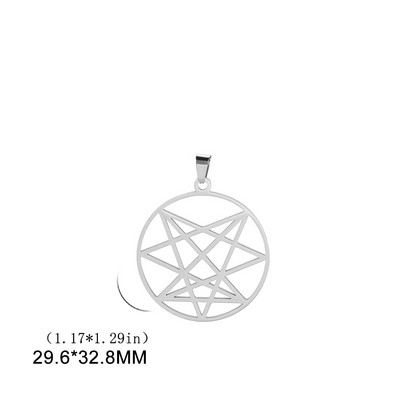 EUEAVAN 5 τμχ Enneagram από ανοξείδωτο ατσάλι Charms Nine Angles Satanic κρυφό μενταγιόν για κοσμήματα κολιέ Making Amuet Magic Charms