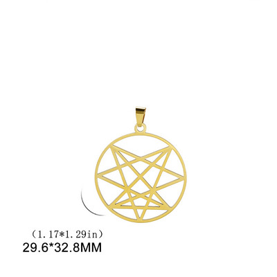 EUEAVAN 5 τμχ Enneagram από ανοξείδωτο ατσάλι Charms Nine Angles Satanic κρυφό μενταγιόν για κοσμήματα κολιέ Making Amuet Magic Charms