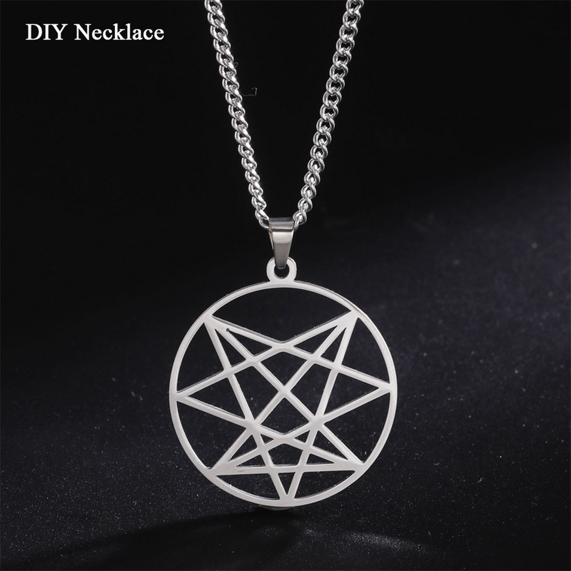 EUEAVAN 5 τμχ Enneagram από ανοξείδωτο ατσάλι Charms Nine Angles Satanic κρυφό μενταγιόν για κοσμήματα κολιέ Making Amuet Magic Charms