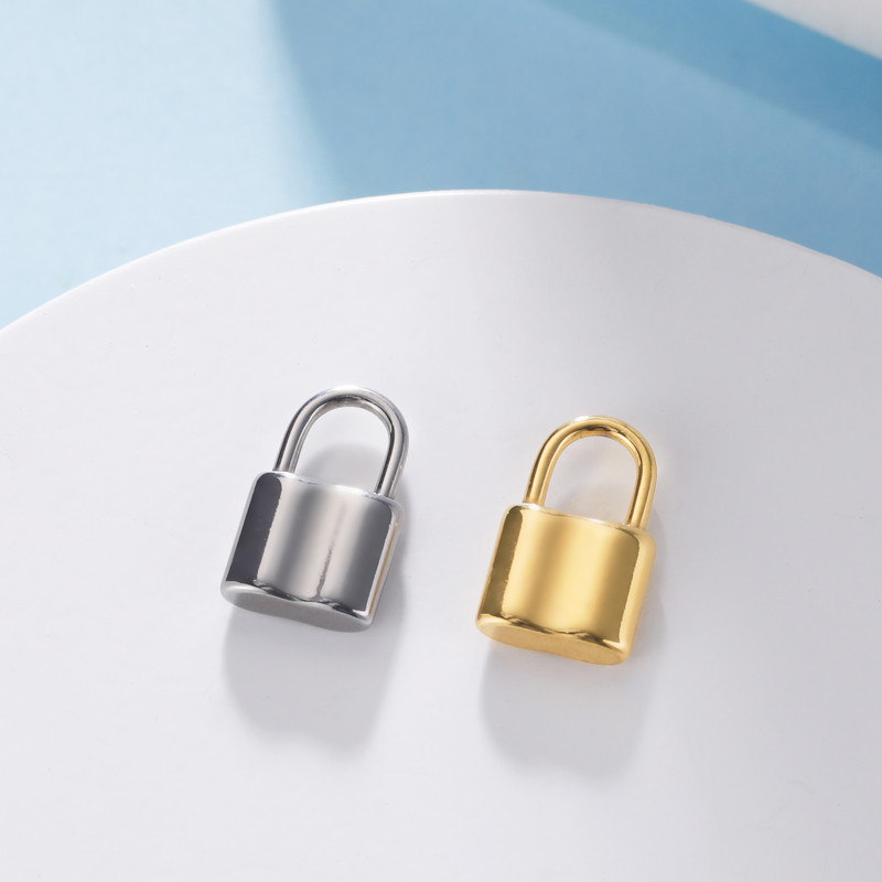 EUEAVAN 5 τμχ Γούρια από ανοξείδωτο ατσάλι για κατασκευή κοσμημάτων Γυναικείο κολιέ Hip hop DIY Κρεμαστό λουκέτο αξεσουάρ Χονδρική