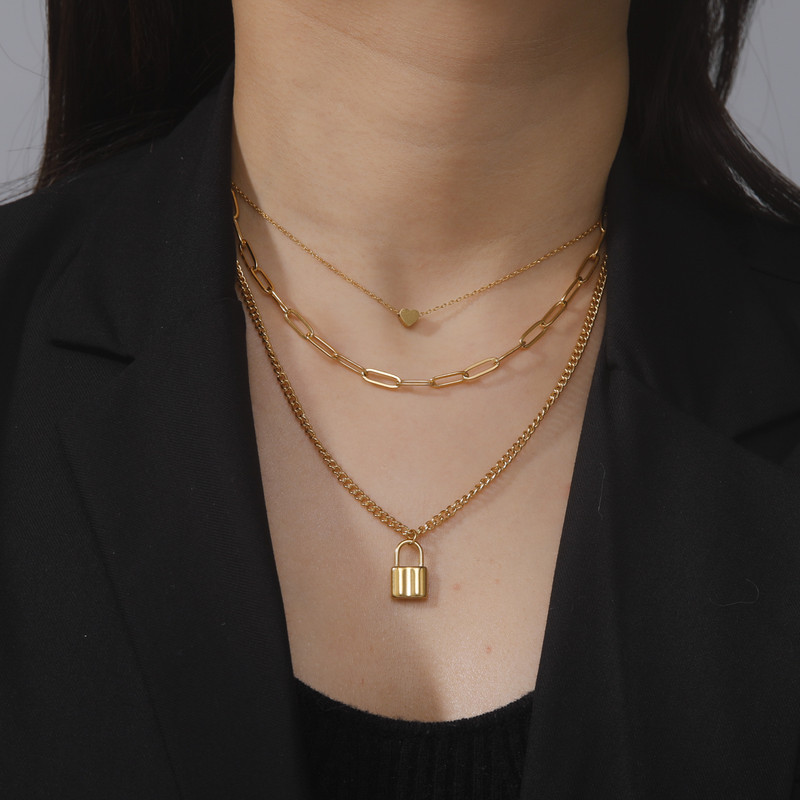 EUEAVAN 5 τμχ Γούρια από ανοξείδωτο ατσάλι για κατασκευή κοσμημάτων Γυναικείο κολιέ Hip hop DIY Κρεμαστό λουκέτο αξεσουάρ Χονδρική