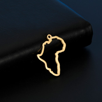 EUEAVAN 5 бр. Неръждаема стомана Карта на африканския континент Талисмани Висулка за изработка на бижута Направи си сам Колие Гривна Консумативи на едро