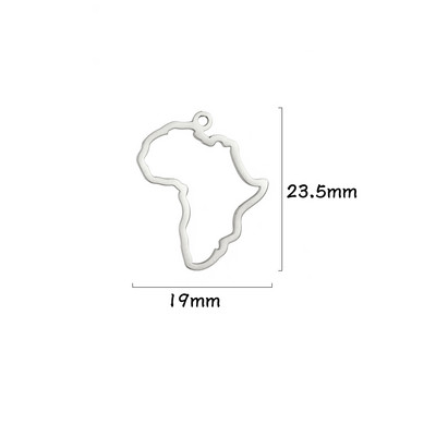 EUEAVAN 5tk roostevabast terasest Aafrika kontinendi kaardi võlusid ehete ripats, meisterdamine kaelakee käevõru tarvikud hulgimüük