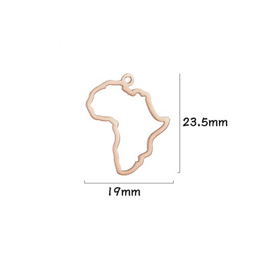 EUEAVAN 5tk roostevabast terasest Aafrika kontinendi kaardi võlusid ehete ripats, meisterdamine kaelakee käevõru tarvikud hulgimüük
