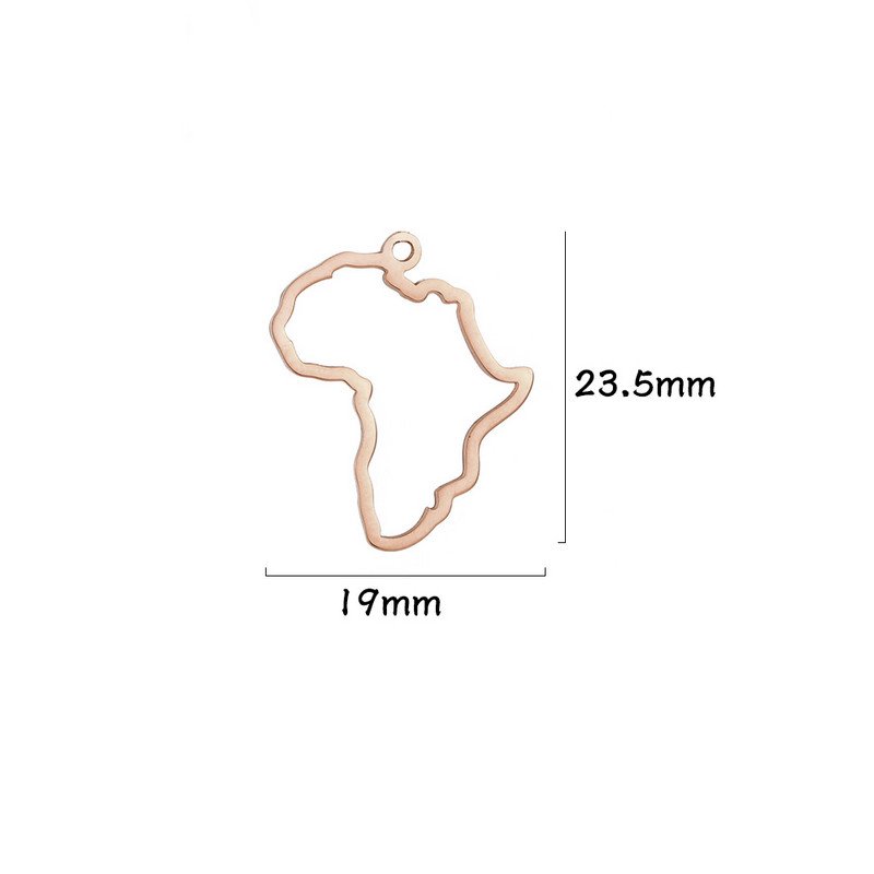 EUEAVAN 5tk roostevabast terasest Aafrika kontinendi kaardi võlusid ehete ripats, meisterdamine kaelakee käevõru tarvikud hulgimüük