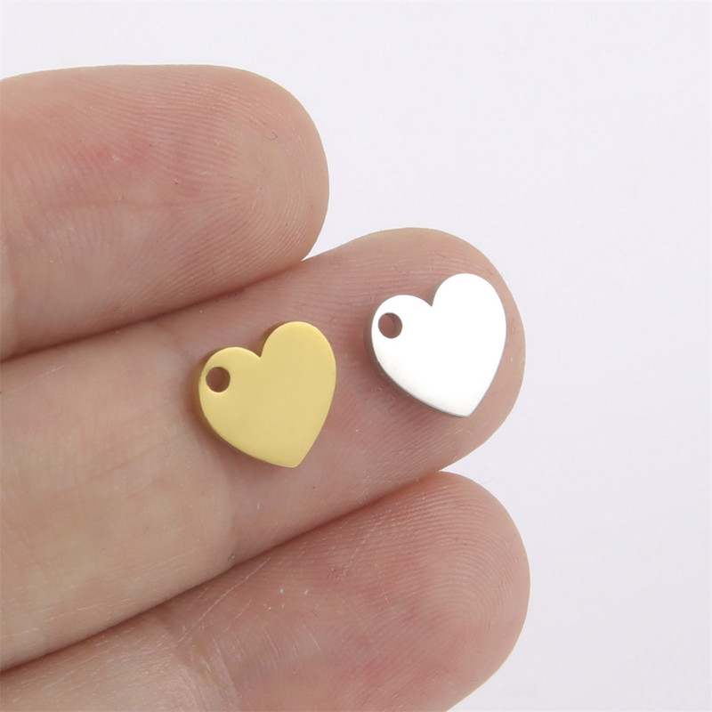 EUEAVAN 5kom Srce od nehrđajućeg čelika privjesci za izradu nakita Maleni šarm privjesak naušnice narukvica Izrada nakita
