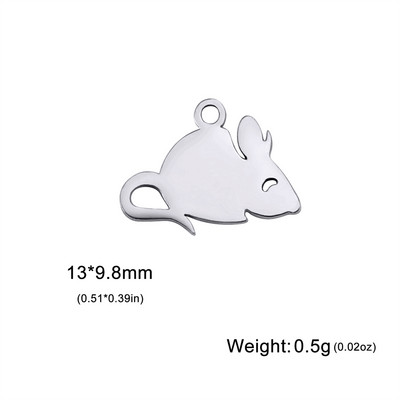 5 kom/lot Mali privjesci za miševe od nehrđajućeg čelika za ogrlice, narukvice, ručno rađene životinje, privjesci, dodaci za izradu nakita