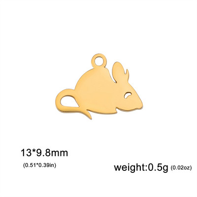 5 kom/lot Mali privjesci za miševe od nehrđajućeg čelika za ogrlice, narukvice, ručno rađene životinje, privjesci, dodaci za izradu nakita