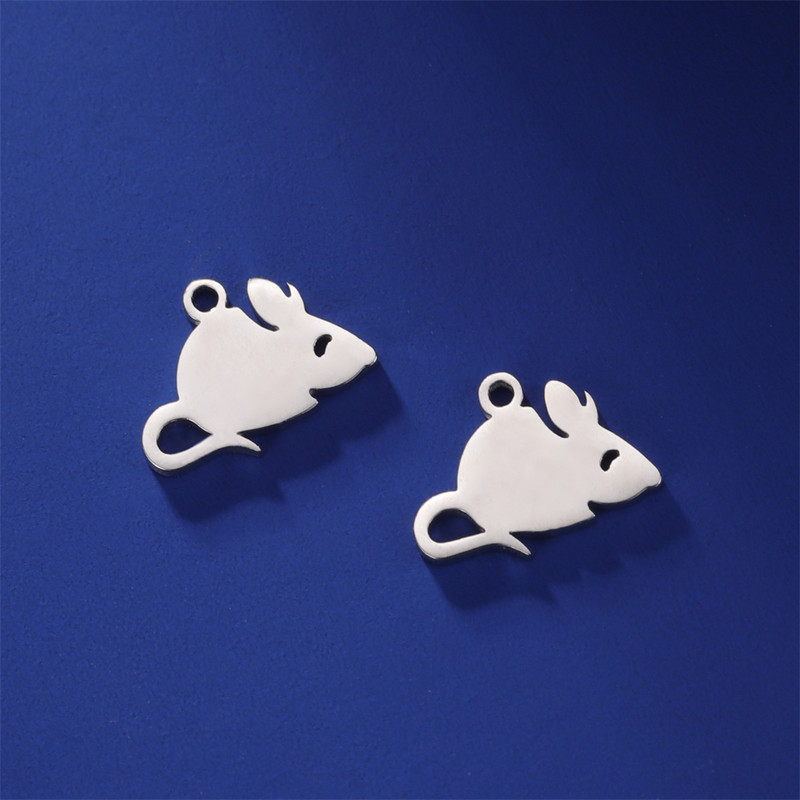 5 kom/lot Mali privjesci za miševe od nehrđajućeg čelika za ogrlice, narukvice, ručno rađene životinje, privjesci, dodaci za izradu nakita