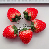 10 τμχ 16*25mm 3D Φράουλα Φρούτα Γούρια Κρεμαστό σκουλαρίκι DIY Αξεσουάρ μόδας κοσμήματα