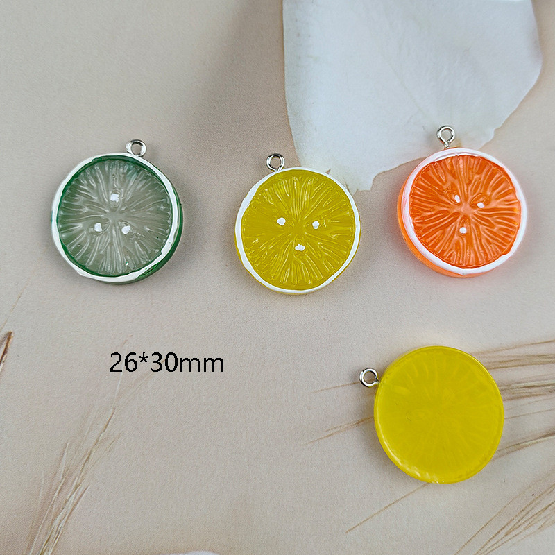 10 vnt. dervos vaisių citrinų pakabukai, skirti pasidaryk pats rankų darbo papuošalams, auskarų vėrinys, raktų pakabukas, apyrankė, pakabukas, priedai, radiniai