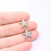 10 τμχ Δημοφιλή στρας Shiny Star Eyes Γούρια με κέρματα DIY Handcraft Γυναικεία Μόδα Κοσμήματα Κόσμημα με φύλλα νικελίου Χωρίς κάδμιο