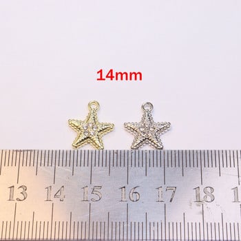 10 τμχ Δημοφιλή στρας Shiny Star Eyes Γούρια με κέρματα DIY Handcraft Γυναικεία Μόδα Κοσμήματα Κόσμημα με φύλλα νικελίου Χωρίς κάδμιο