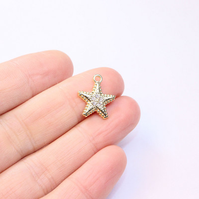 10 τμχ Δημοφιλή στρας Shiny Star Eyes Γούρια με κέρματα DIY Handcraft Γυναικεία Μόδα Κοσμήματα Κόσμημα με φύλλα νικελίου Χωρίς κάδμιο
