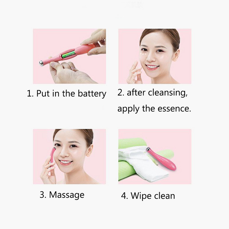 Mini elektriline vibratsiooniga silmade näomasseerija vananemisvastane kortsude ja tumedate ringide eemaldamine pliiats noorendav ilu silmamassaaž