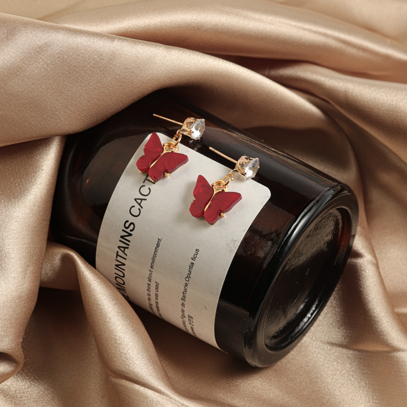 2 kom 22,5x16 mm bakreno umetnute cirkonijeve naušnice u obliku leptira za žene Privjesci Izrada nakita Ukrasi Pokloni