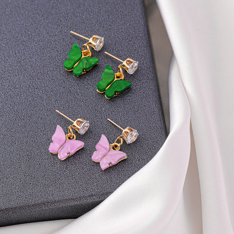 2 kom 22,5x16 mm bakreno umetnute cirkonijeve naušnice u obliku leptira za žene Privjesci Izrada nakita Ukrasi Pokloni