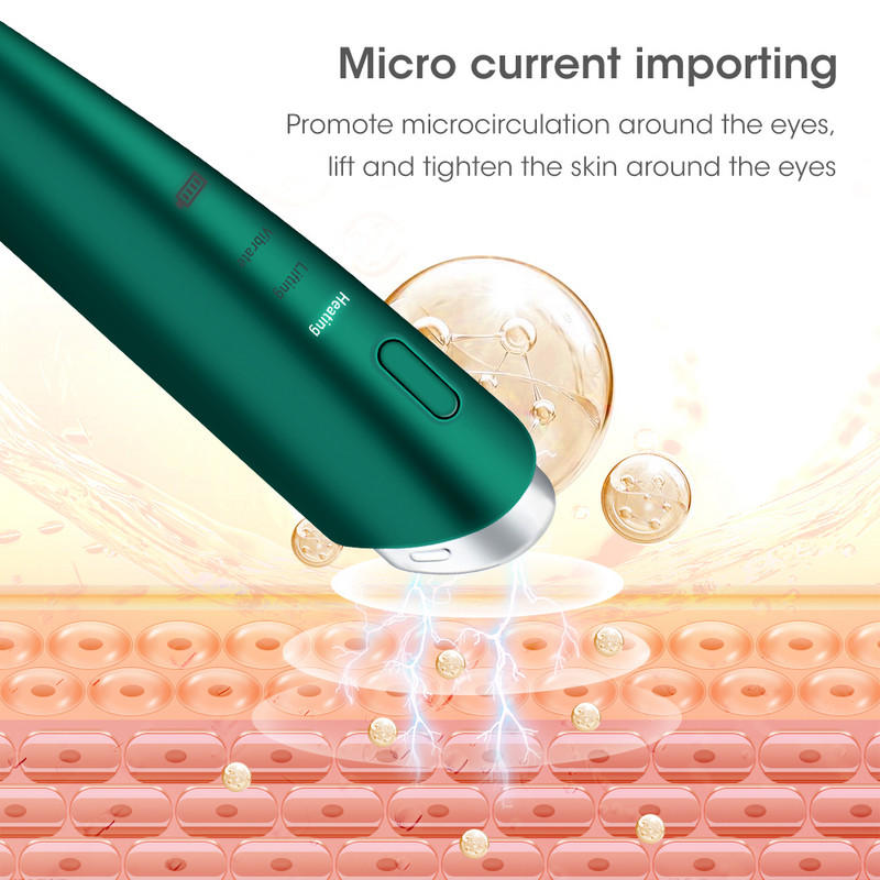 2023 EMS elektriline silmamassaaži ilupliiats vananemisvastane kortsude eemaldamine, tumedad ringid, tursed, soojendamine, vibratsioon, nägu, silmade masseerija