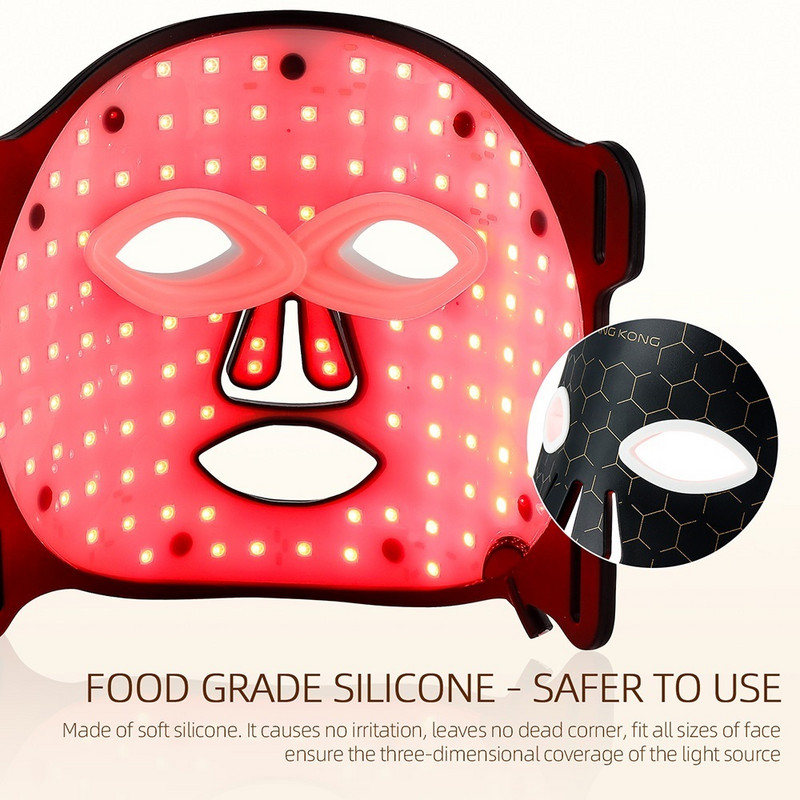 7 värvi LED-näo silikoonmask Paindlik näo ilu LED-mask Fotonvalgusteraapia Aknevastane nahahooldus juhtmevaba kasutamine 1200mA