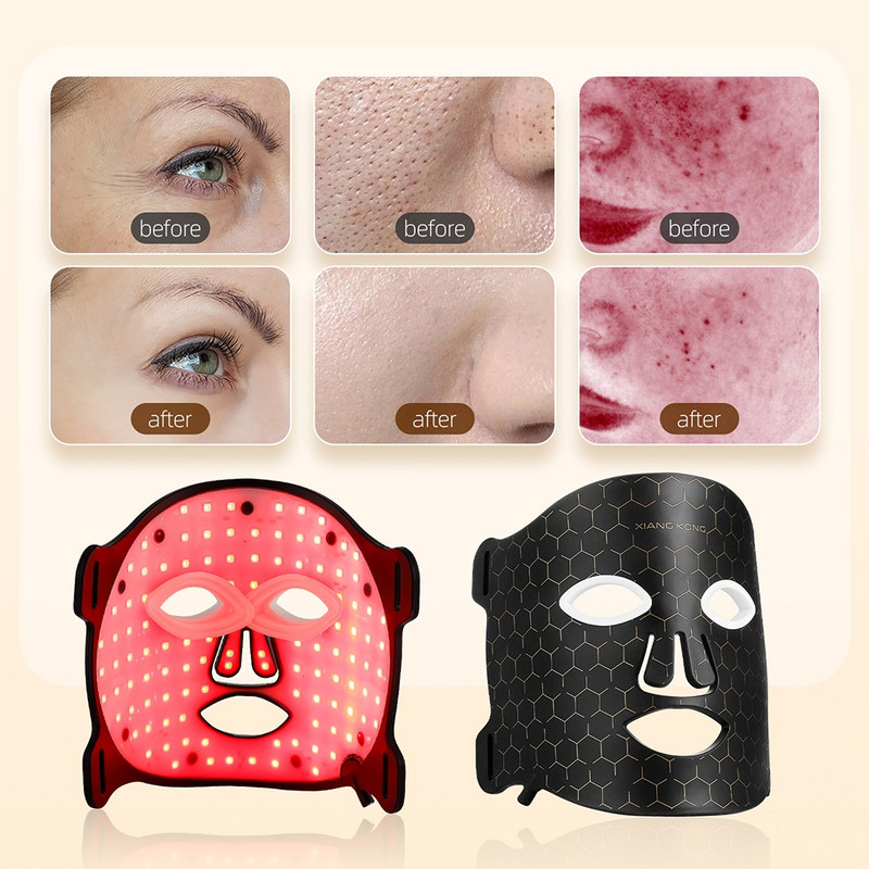 7 värvi LED-näo silikoonmask Paindlik näo ilu LED-mask Fotonvalgusteraapia Aknevastane nahahooldus juhtmevaba kasutamine 1200mA