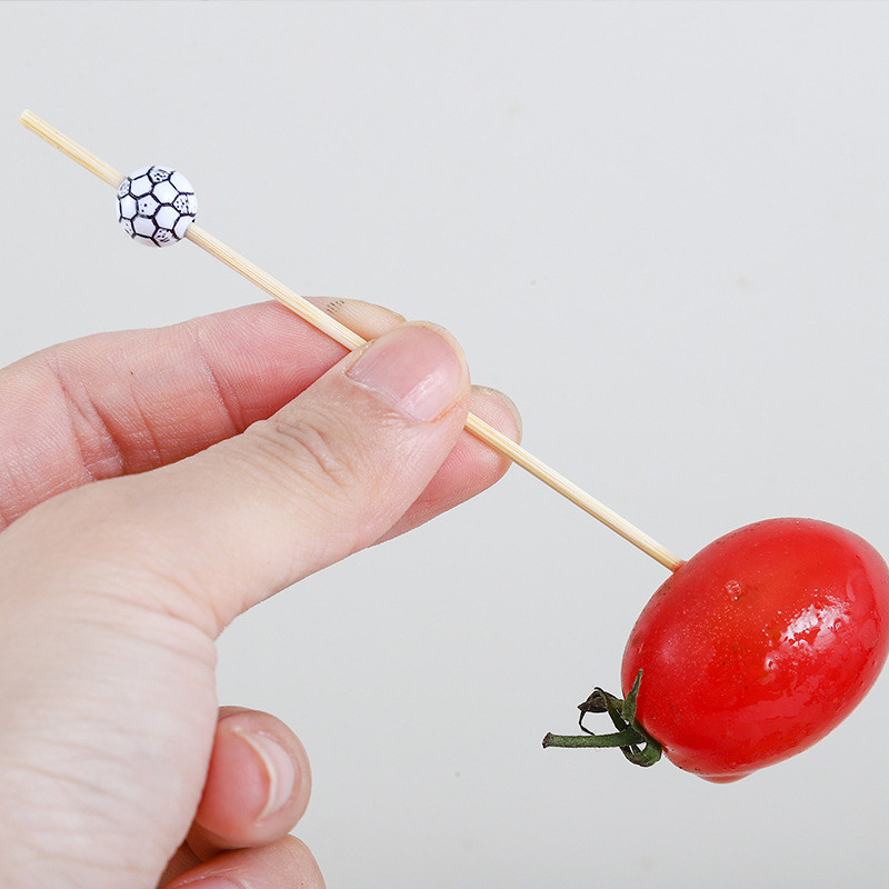 100 tk 12 cm jalgpalli kujuga bambuskork Rootsi lauaga tassikoogid puuviljakahvliga peo magustoidu salatipulk kokteilivarras pulmakaunistuseks