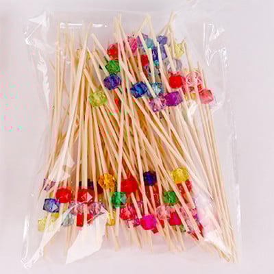 100 tk 12 cm kristallkujuline bambuskork Rootsi lauaga tassikoogid puuviljakahvlipeo magustoidu salatipulk kokteilivarras pulmade kaunistamiseks