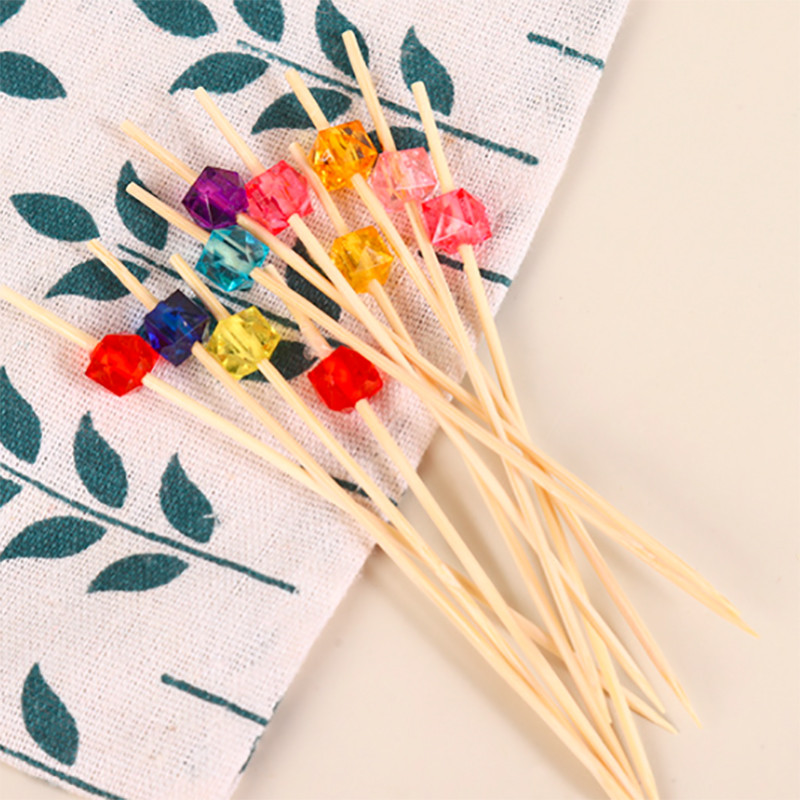 100 tk 12 cm kristallkujuline bambuskork Rootsi lauaga tassikoogid puuviljakahvlipeo magustoidu salatipulk kokteilivarras pulmade kaunistamiseks