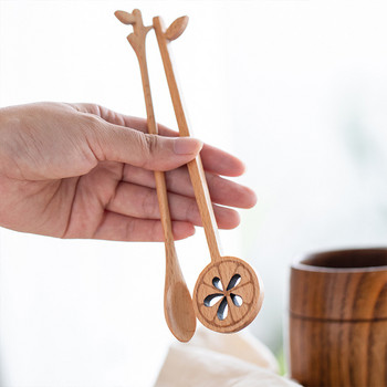 Дървена лъжица за разбъркване в японски стил Бамбукова вилица Сервизи Кухненски аксесоари Устойчива кафява дървена вилица Лъжица