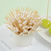 100 vnt., Maistiniai vaisiai, Vestuvių vakarėlio vienkartinis pyragas Desertinis Kokteilio lazdelės Švediško stalo pyragas, Dantų krapštuko iešmas