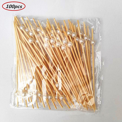 100 vnt., Maistiniai vaisiai, Vestuvių vakarėlio vienkartinis pyragas Desertinis Kokteilio lazdelės Švediško stalo pyragas, Dantų krapštuko iešmas